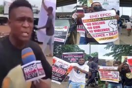 Youths Protest Against EFCC in Oyo, Reveal Why Committing Internet Fraud (Video)