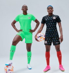 Oshoala, Ajibade Model Super Falcons' World Cup kits