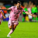 Messi celebrating his goal during Cruz Azul vs Inter Miami's match