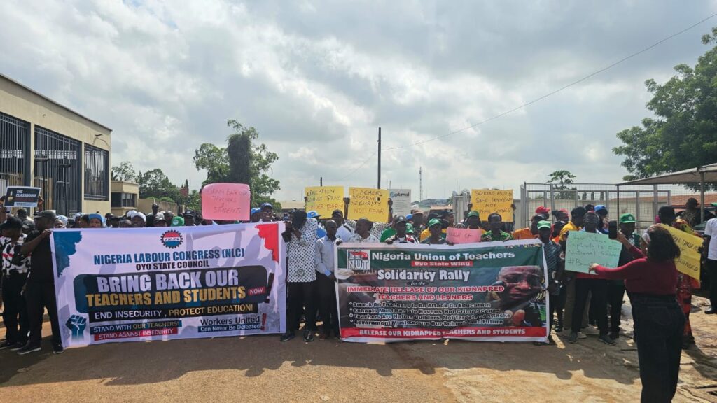 NUT Stages Nationwide Solidarity Rally in Oyo, Demands Freedom for Abducted Teachers and Pupils